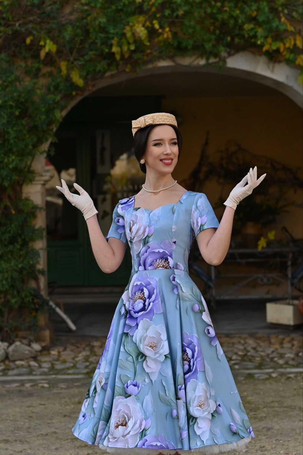 Lavender Peony Swing Dress